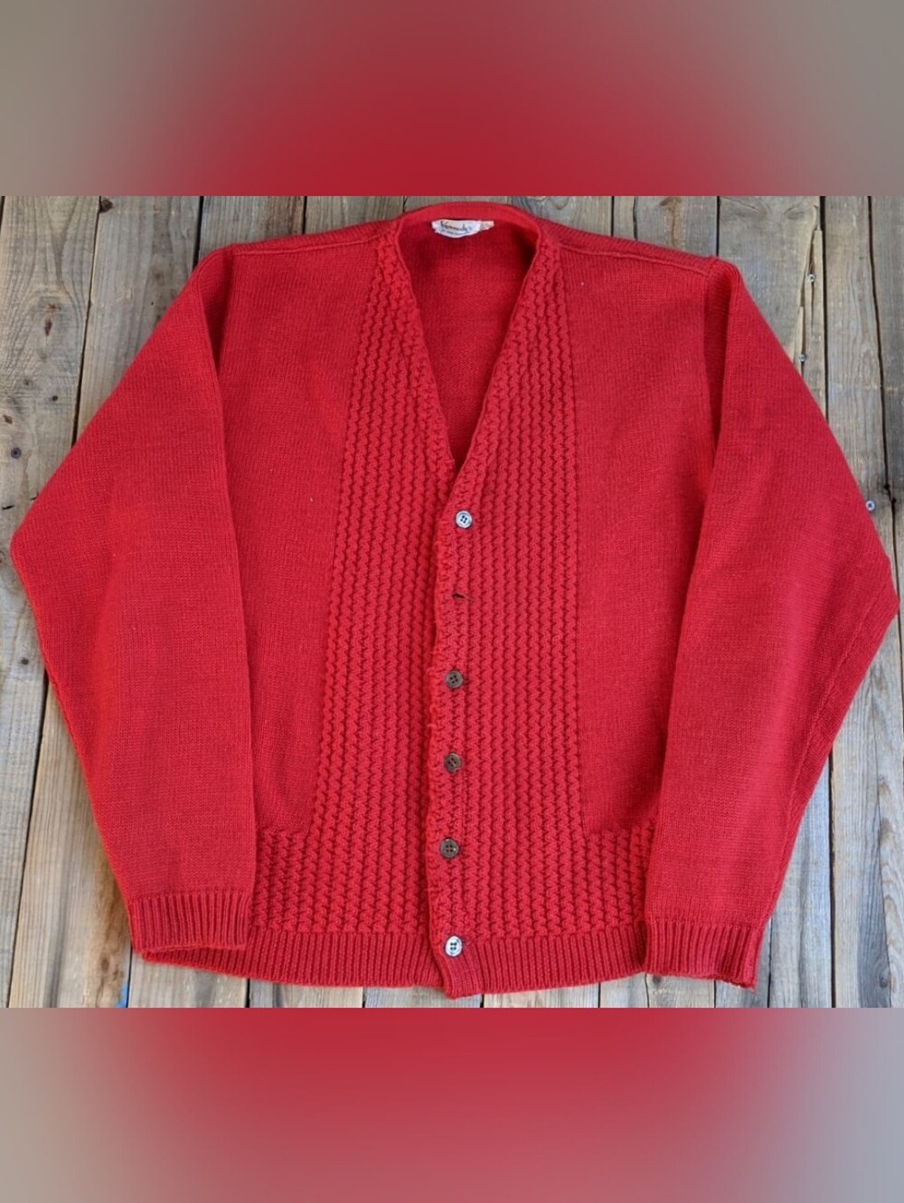 vintage '50's Kennedy's of new England virgin wool knit cardigan sweater